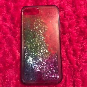 rainbow liquid glitter iphone 7plus phone case